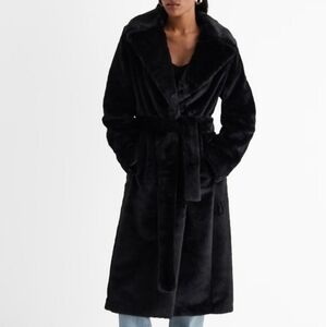 Express Faux Fur Belted Coat